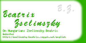 beatrix zselinszky business card